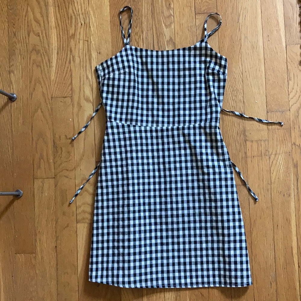 Gingham Mini Dress with Open Back Detail